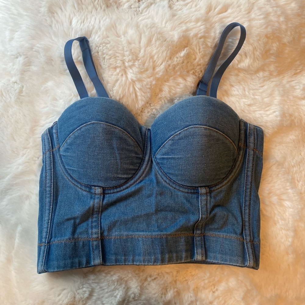 Denim bustier corset